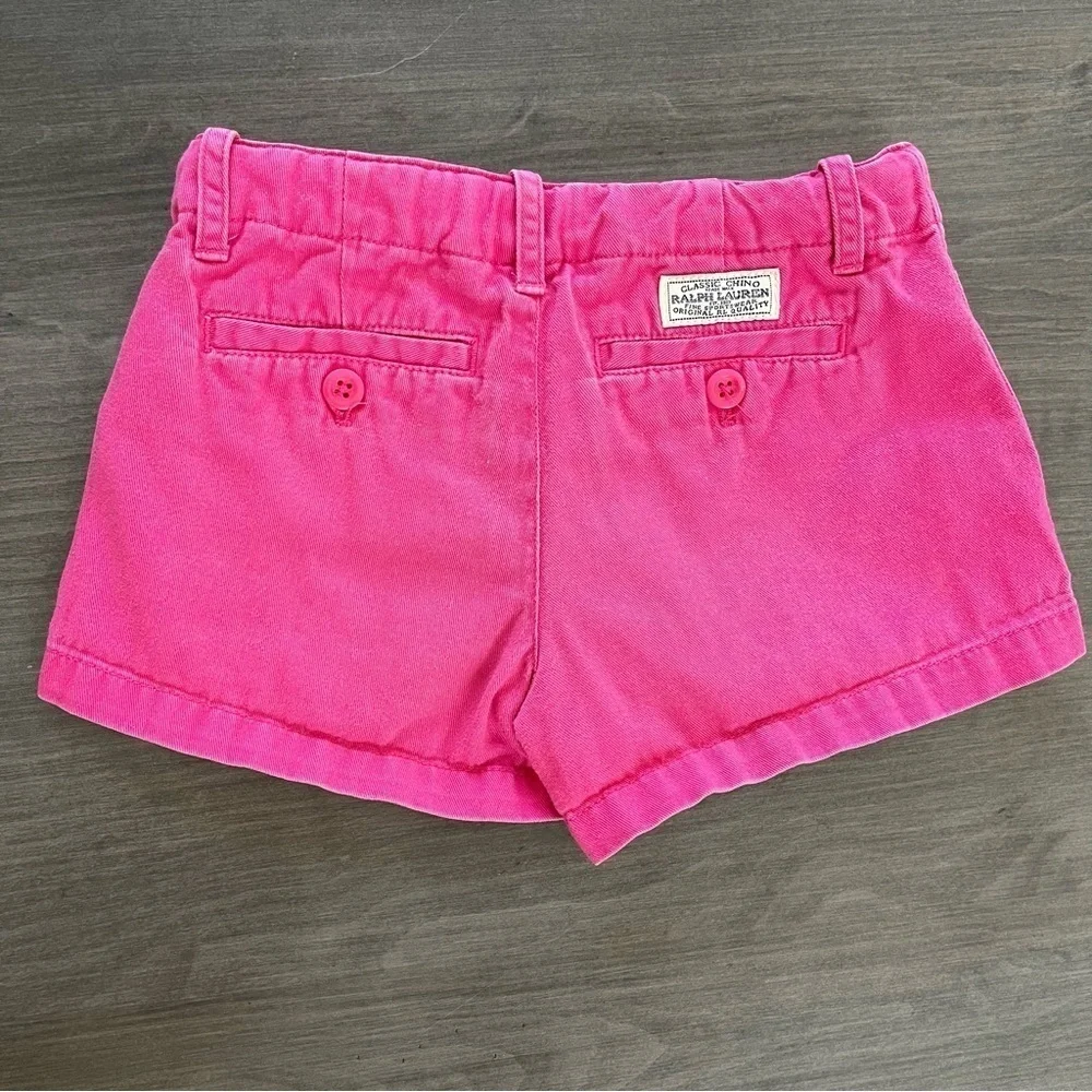 Ralph Lauren girls classic chino pink shorts size 5